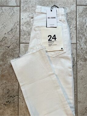 Re/Done 70s Stove Pipe Jeans - High-Rise Straight Leg, Women’s 24, White - NWT